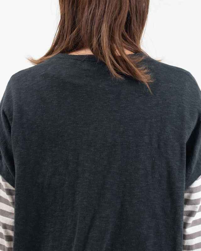 1548-204 YARRA リネンコットンスリットニットベスト