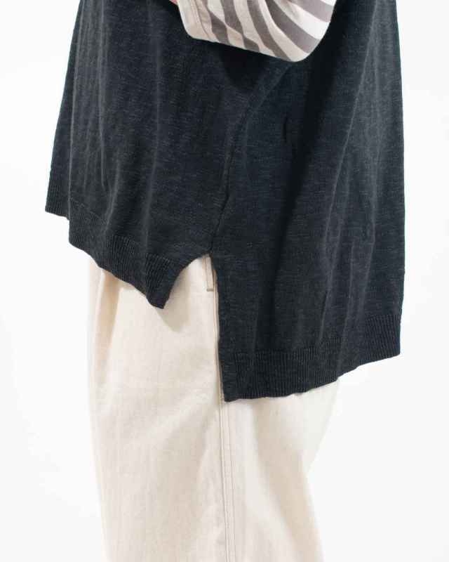 1548-204 YARRA リネンコットンスリットニットベスト