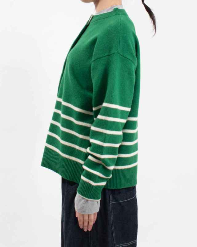 1552-273 YARRA ラムウール配色ニットカーディガン