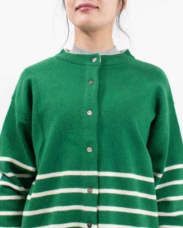 1552-273 YARRA ラムウール配色ニットカーディガン