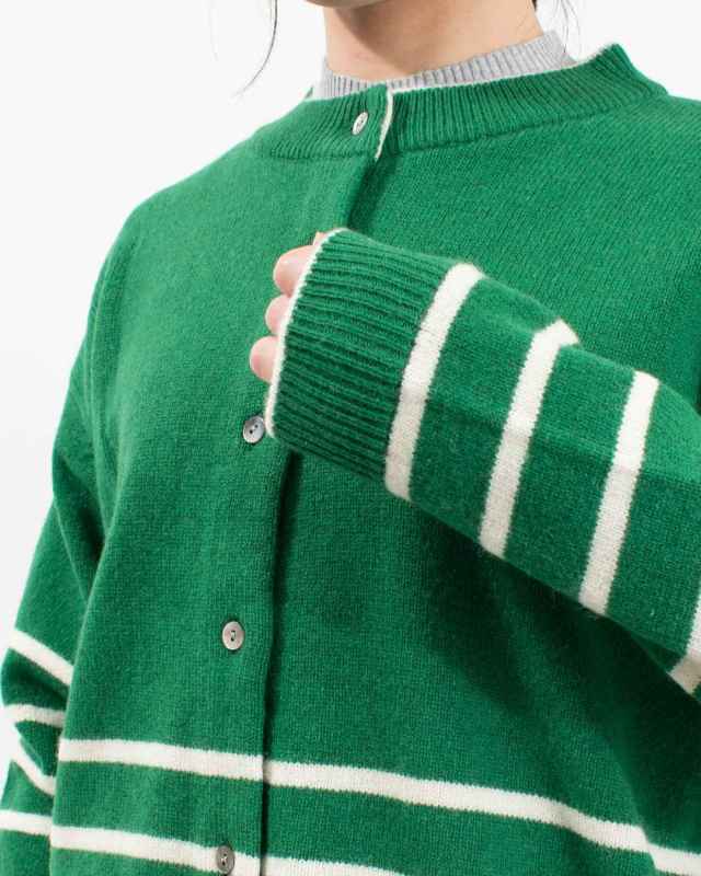 1552-273 YARRA ラムウール配色ニットカーディガン