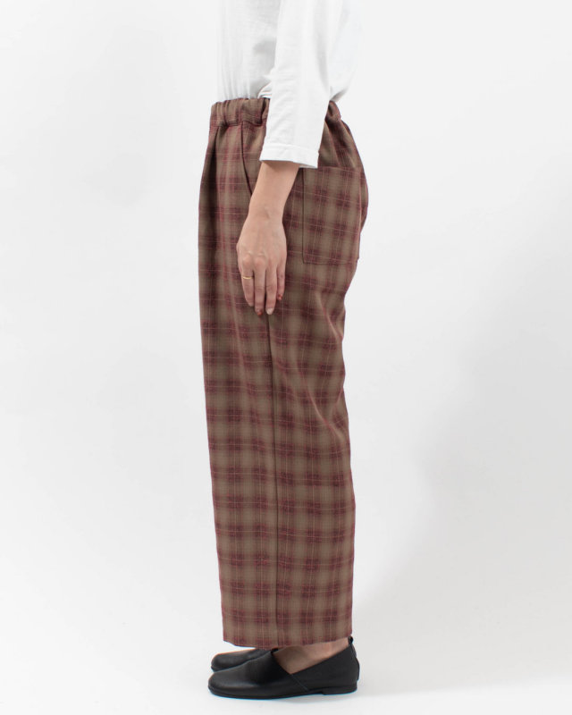 1645-218 YARRA オンブレチェックワイドパンツ