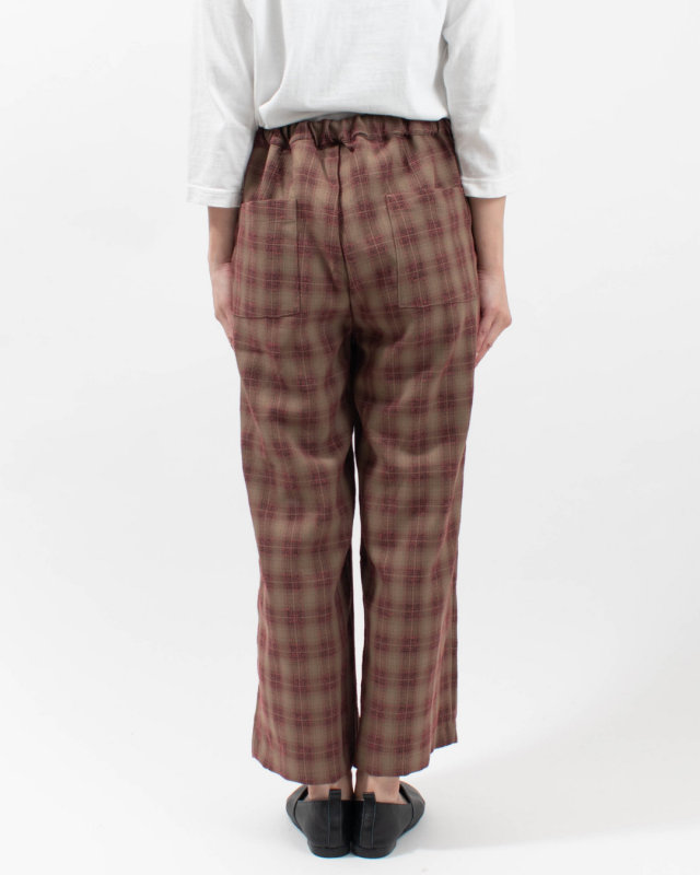 1645-218 YARRA オンブレチェックワイドパンツ