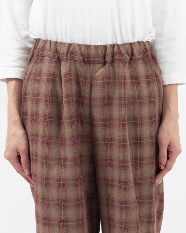 1645-218 YARRA オンブレチェックワイドパンツ