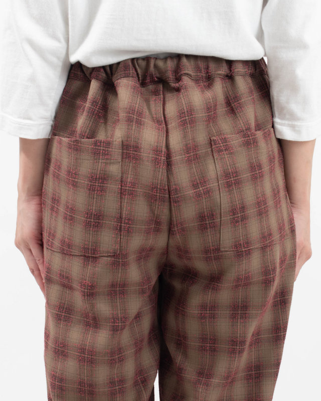 1645-218 YARRA オンブレチェックワイドパンツ