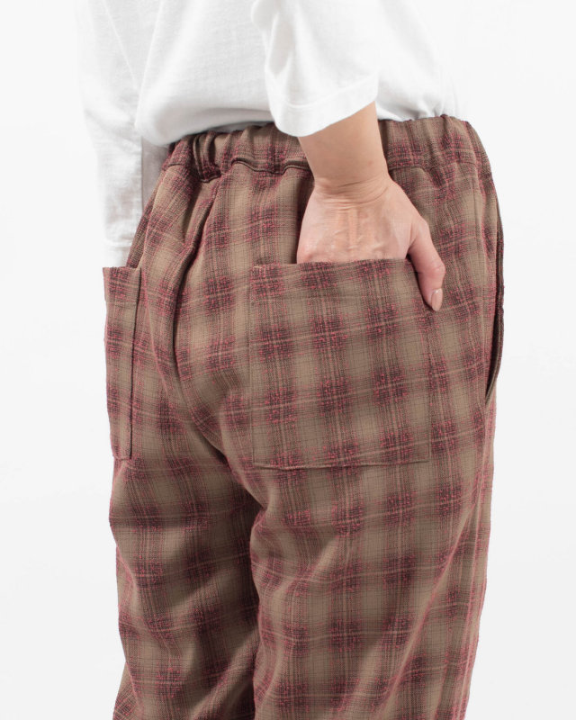 1645-218 YARRA オンブレチェックワイドパンツ