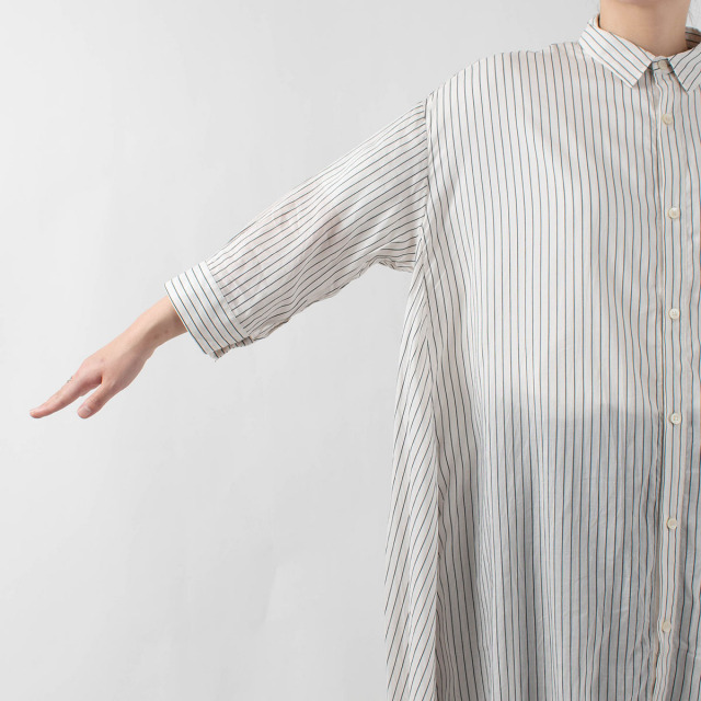 Ichi ドビーストライプシャツワンピース ナチュラルファッション ナチュラル服の通販
