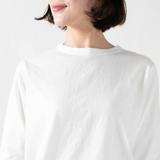 DANA FANEUIL ダナファヌル ムラ糸天竺5分袖ワイドTシャツ D5721101