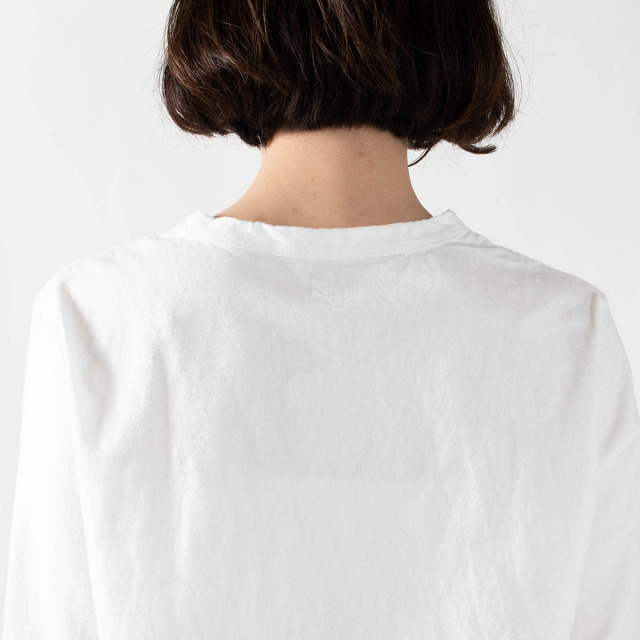 DANA FANEUIL ムラ糸天竺5分袖ワイドTシャツ D5722201 ナチュラルファッション　ナチュラル服　40代　50代　大人コーデ　カジュアル　シンプル　ベーシック DANA FANEUIL ムラ糸天竺5分袖ワイドTシャツ D5722201