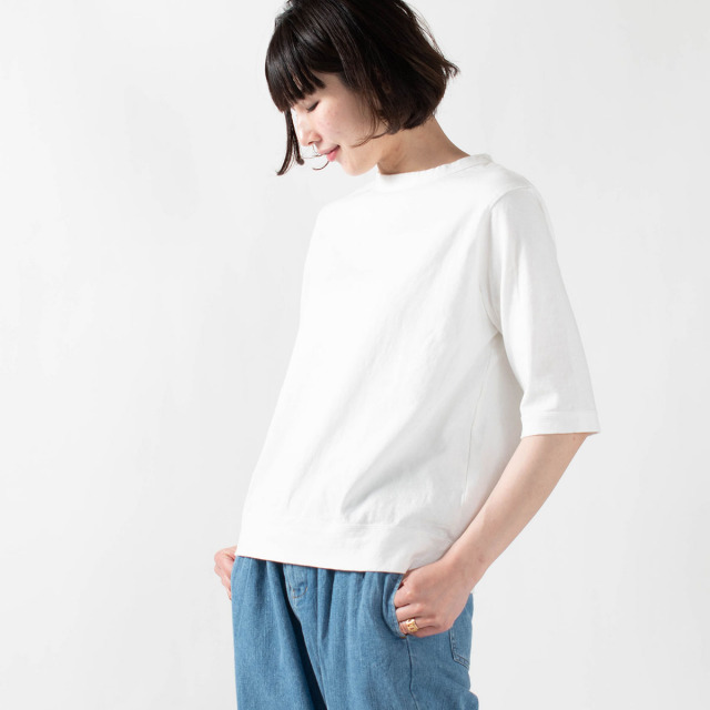 DANA FANEUIL ダナファヌル ムラ糸天竺5分袖ワイドTシャツ D5721101