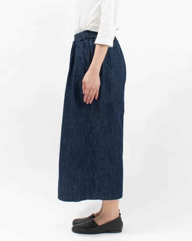 2511067 sloe リネンデニムガウチョパンツ