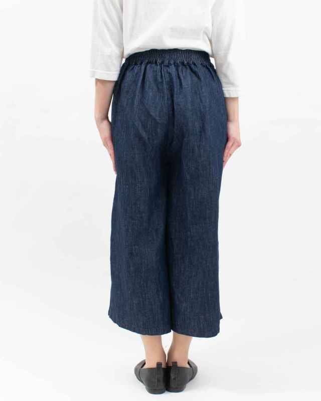 2511067 sloe リネンデニムガウチョパンツ