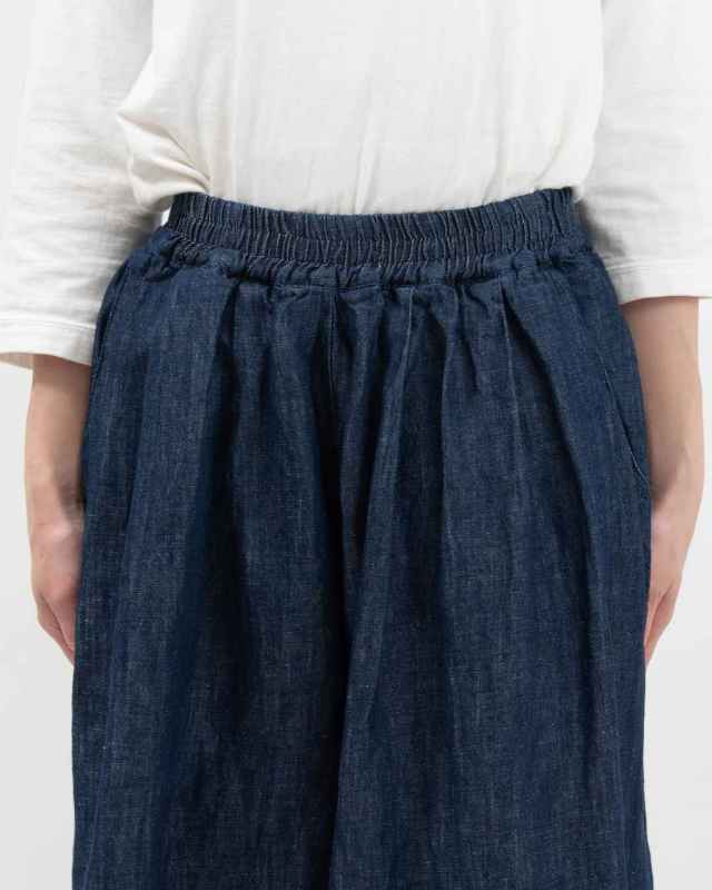 2511067 sloe リネンデニムガウチョパンツ