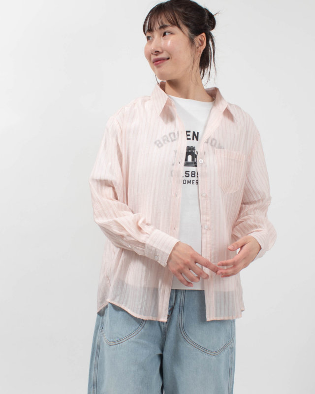 293-35010 vingtrois シアーストライプシャツ