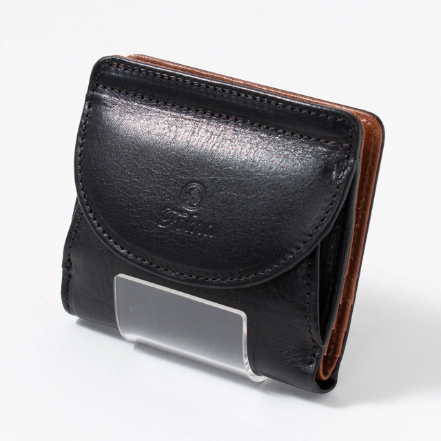 ヌメオイルシュリンク 差し込み金具付き二つ折り財布