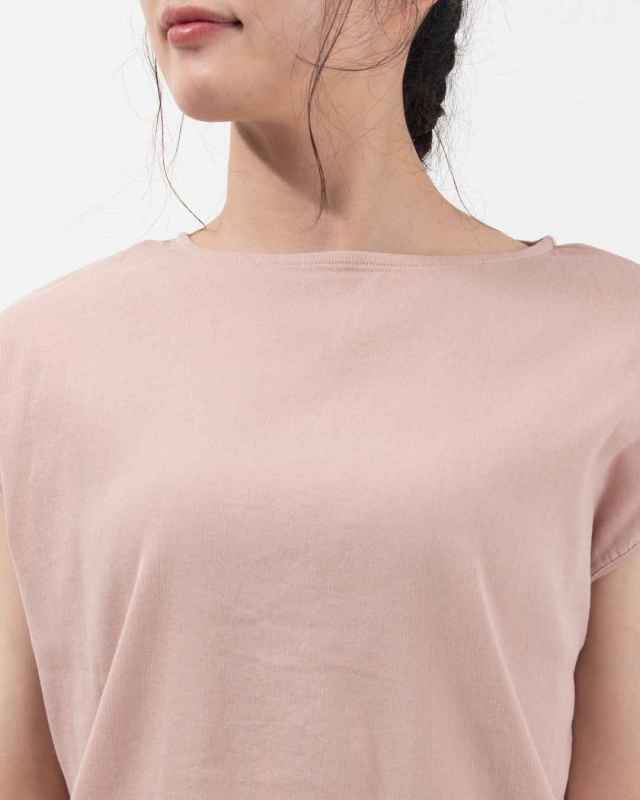 BIWACOTTON ビワコットン ボートネックスリーブレスTシャツ（ウィメンズ）3115886 涼しい 軽い 夏 ギフト 誕生日 ナチュラル ファッション シンプル 50代 BIWACOTTON ボートネックスリーブレスTシャツ（ウィメンズ