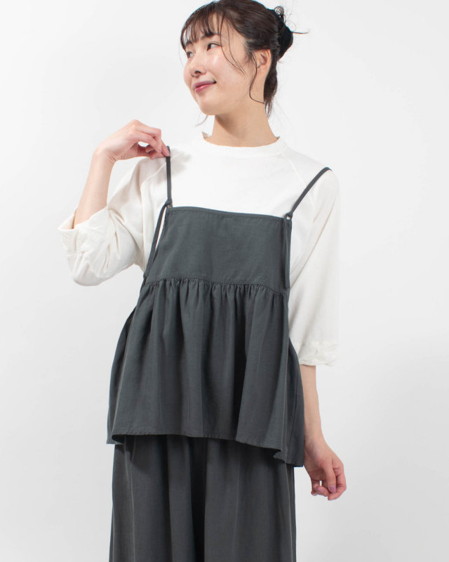 3601-6740 ista-ire コットンテンセル ギャザーキャミソール