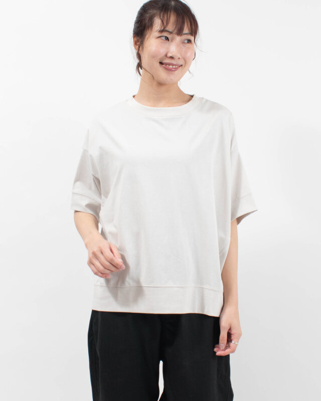 sloe 接触冷感SORONA 天竺ワイド5部袖Tシャツ
