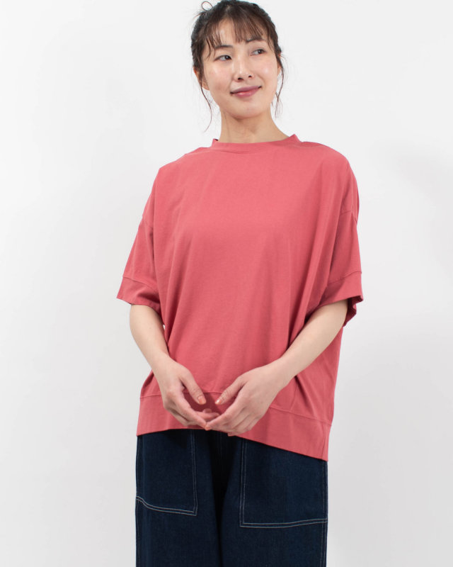 4202061-2  sloe 16/-BD天竺ワイド5分袖Tシャツ