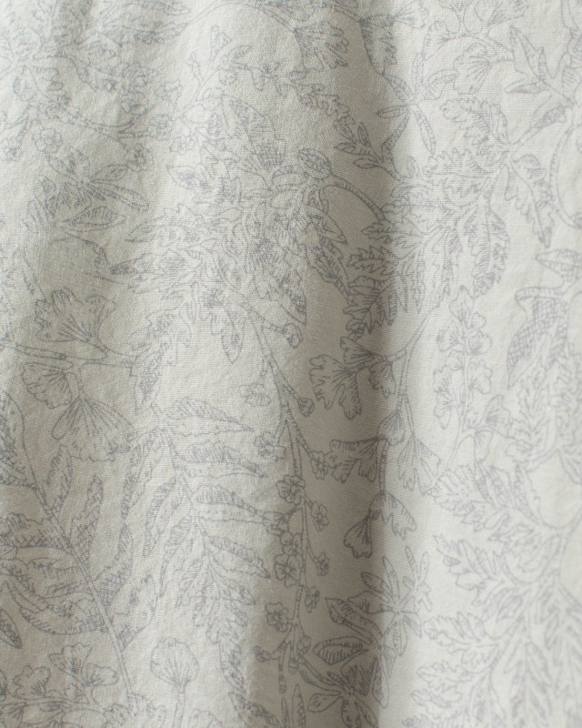4204765-2 sloe 布帛リーフPRINT×天竺 切り替え5分袖Tシャツ