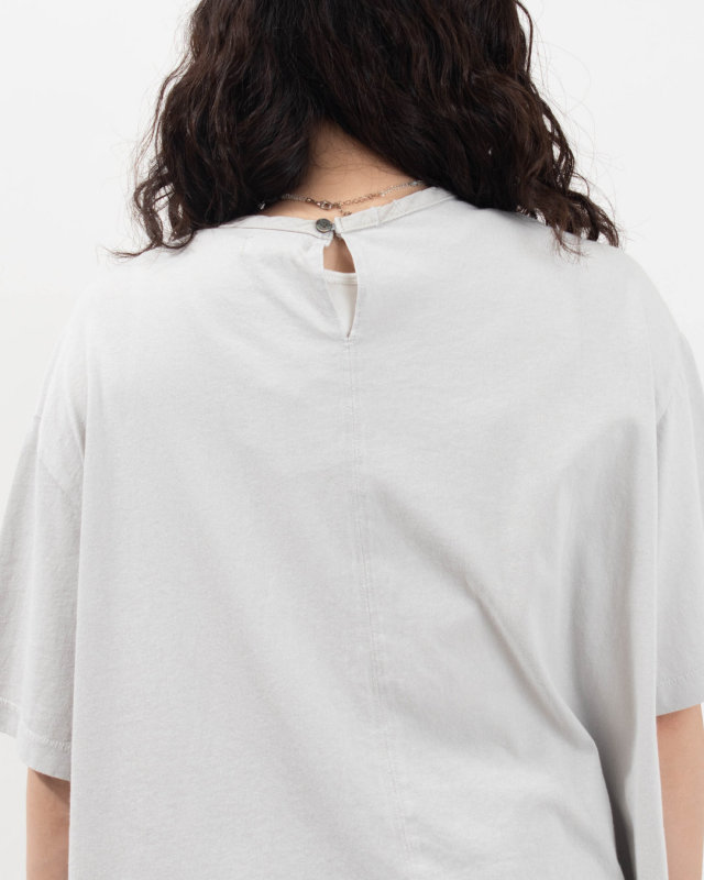 4204765 sloe 綿麻大ドットJQ×天竺 切り替え5分袖Tシャツ