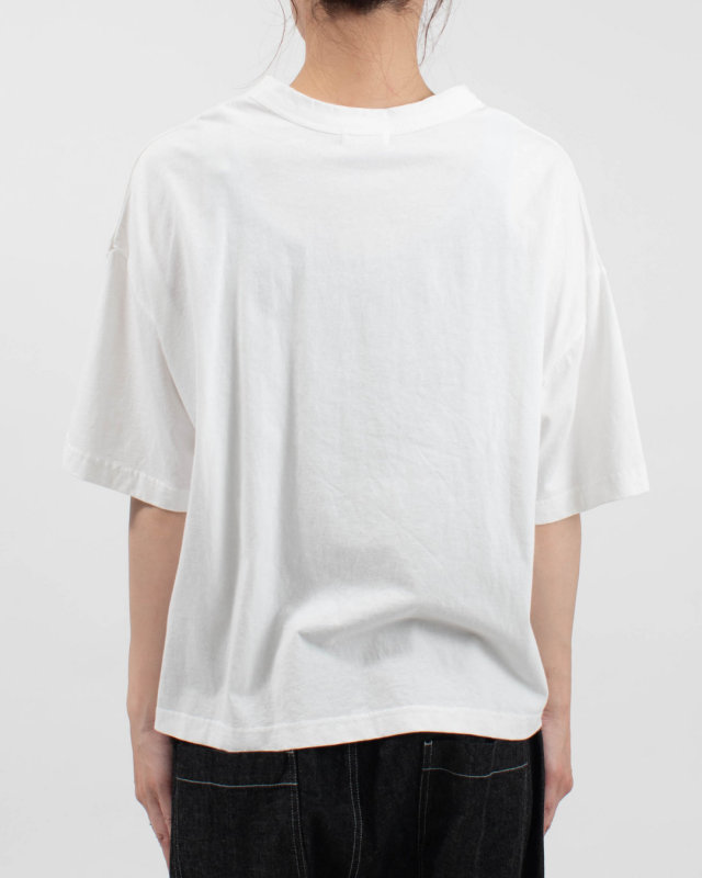 4204774 sloe ペイズリー刺繍×天竺 5分袖フレームTシャツ