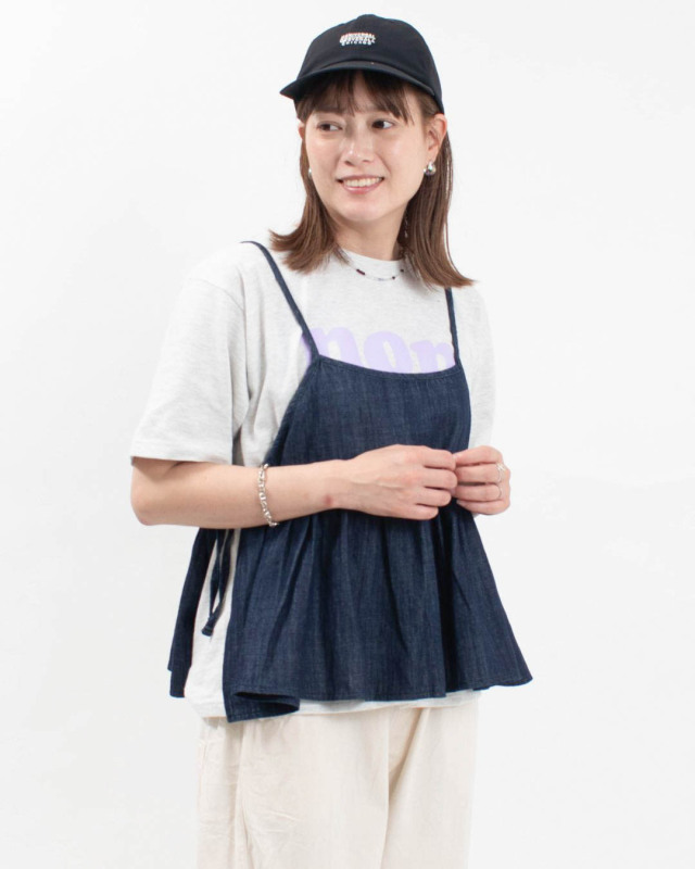 sloe デニムサイドリボンベスト