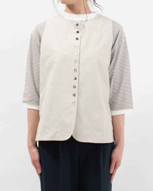 4406811-1  sloe コットンナイロンツイルボタンいっぱい前後2WAYベスト