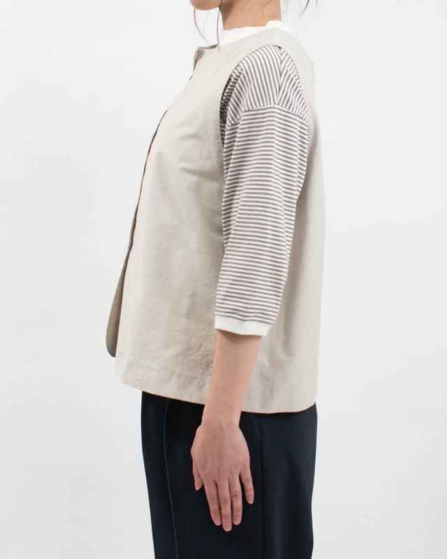 4406811-1  sloe コットンナイロンツイルボタンいっぱい前後2WAYベスト