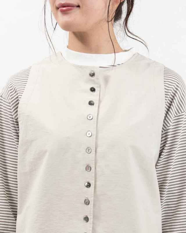 4406811-1  sloe コットンナイロンツイルボタンいっぱい前後2WAYベスト