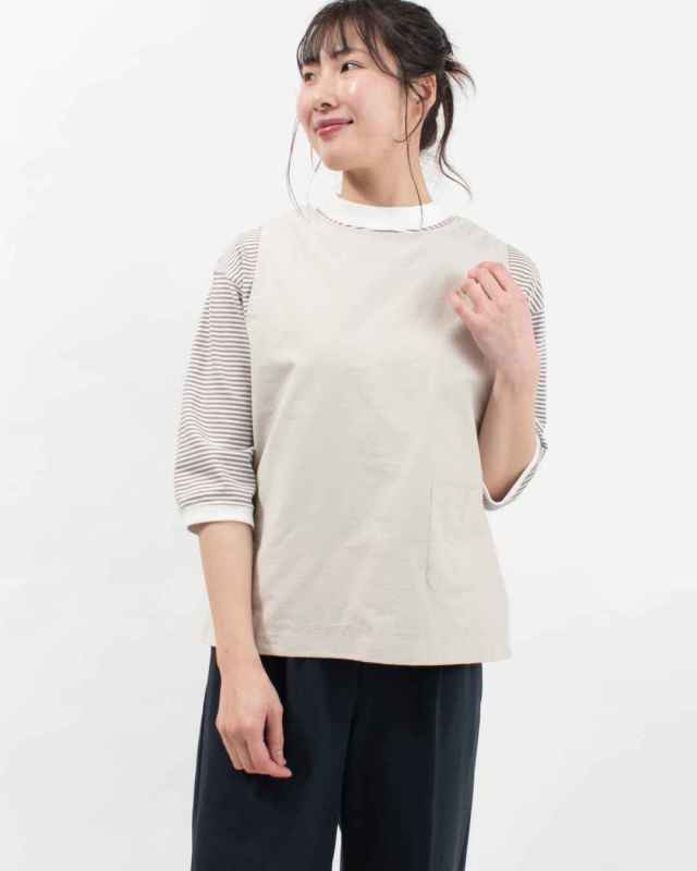 4406811-1  sloe コットンナイロンツイルボタンいっぱい前後2WAYベスト