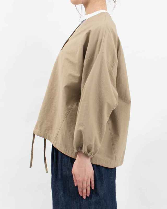 4409026  sloe コットンナイロンツイルワイド裾ひも袖ゴムカーディガン