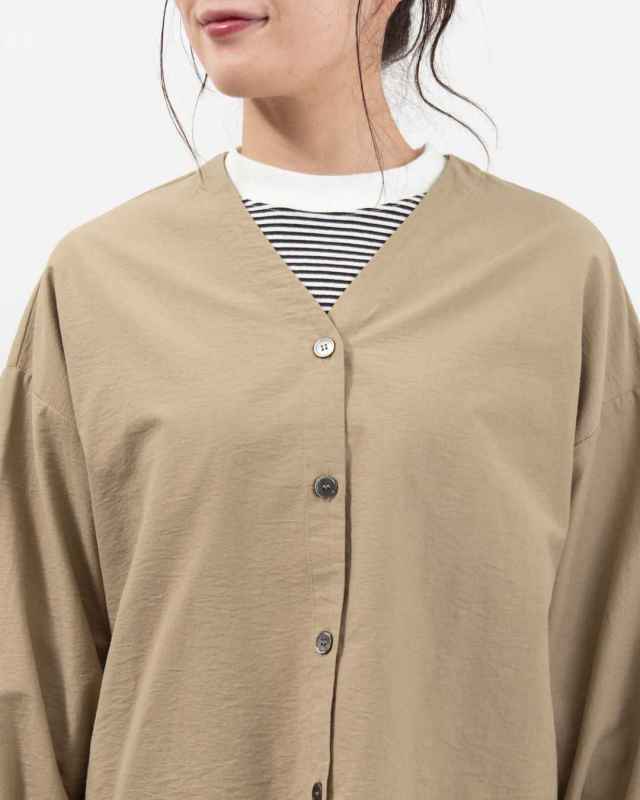 4409026  sloe コットンナイロンツイルワイド裾ひも袖ゴムカーディガン