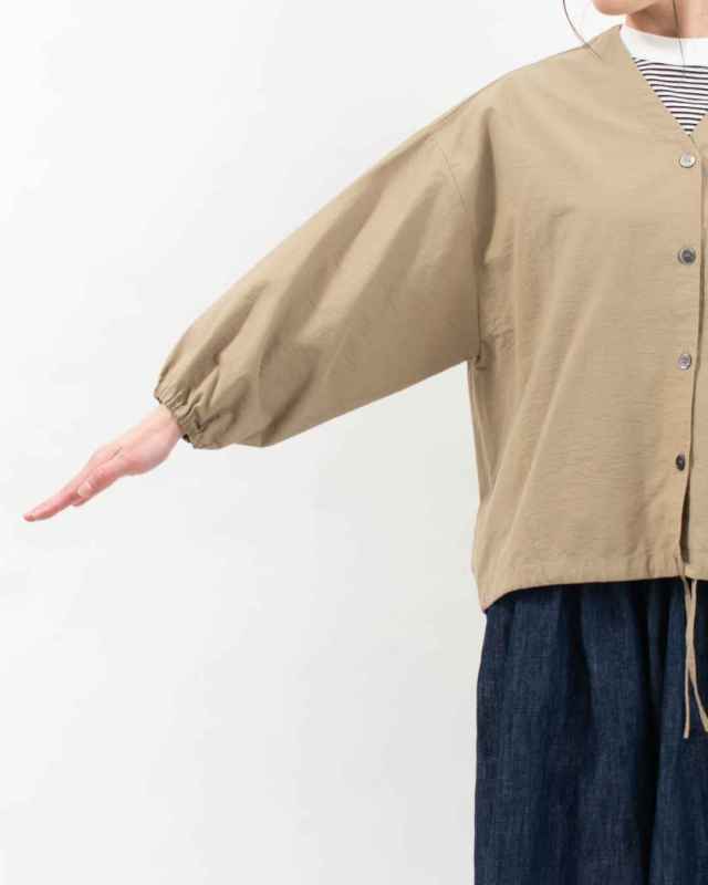 4409026  sloe コットンナイロンツイルワイド裾ひも袖ゴムカーディガン