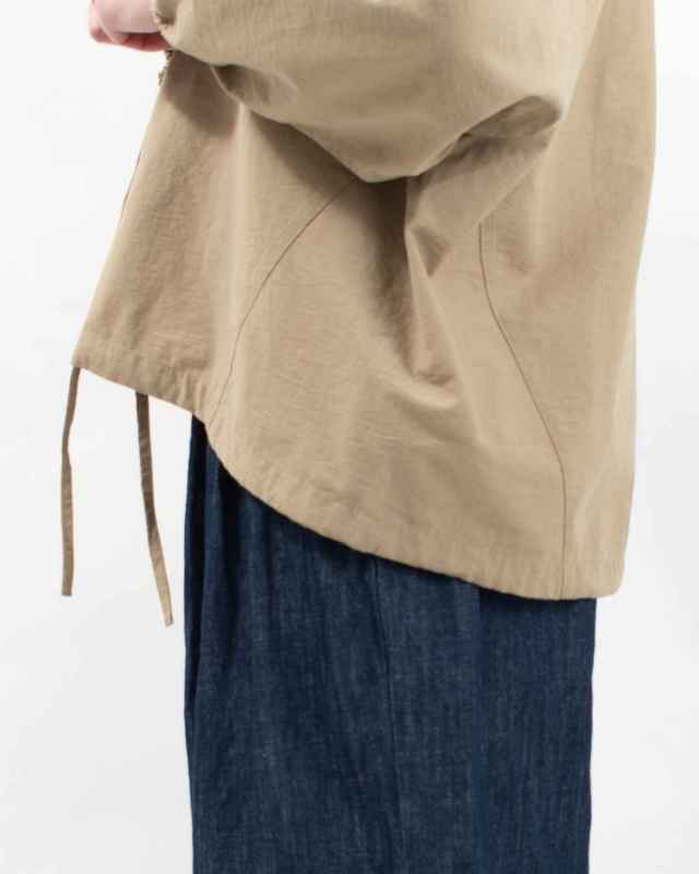 4409026  sloe コットンナイロンツイルワイド裾ひも袖ゴムカーディガン