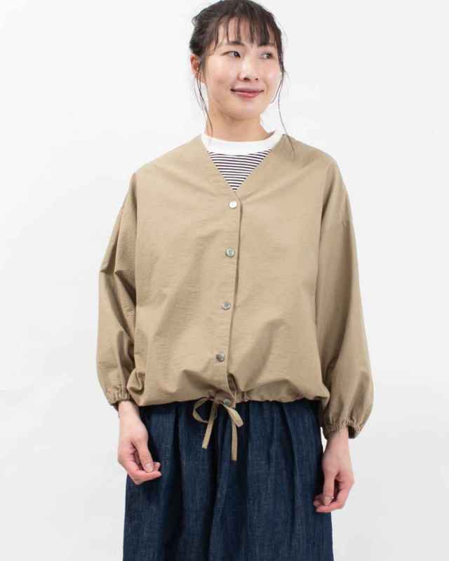 4409026  sloe コットンナイロンツイルワイド裾ひも袖ゴムカーディガン