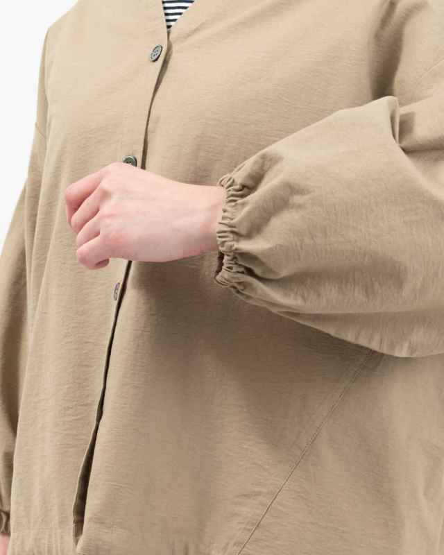 4409026  sloe コットンナイロンツイルワイド裾ひも袖ゴムカーディガン