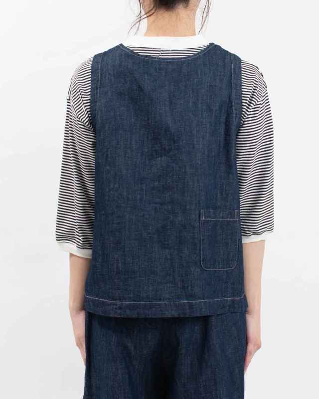 4411039  sloe リネンデニムWボタン前後2WAYベスト