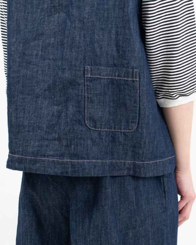 4411039  sloe リネンデニムWボタン前後2WAYベスト