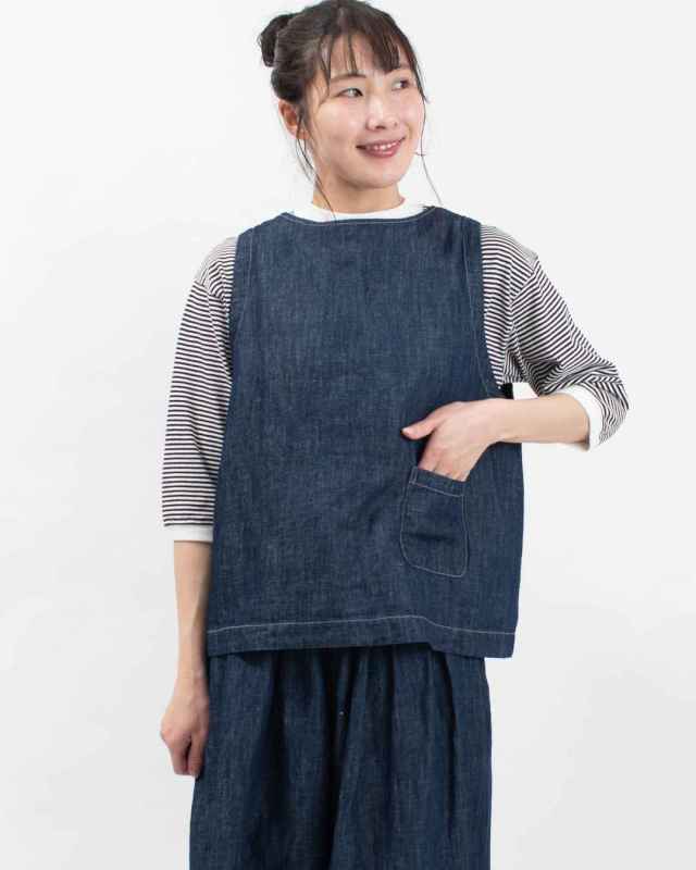 4411039  sloe リネンデニムWボタン前後2WAYベスト