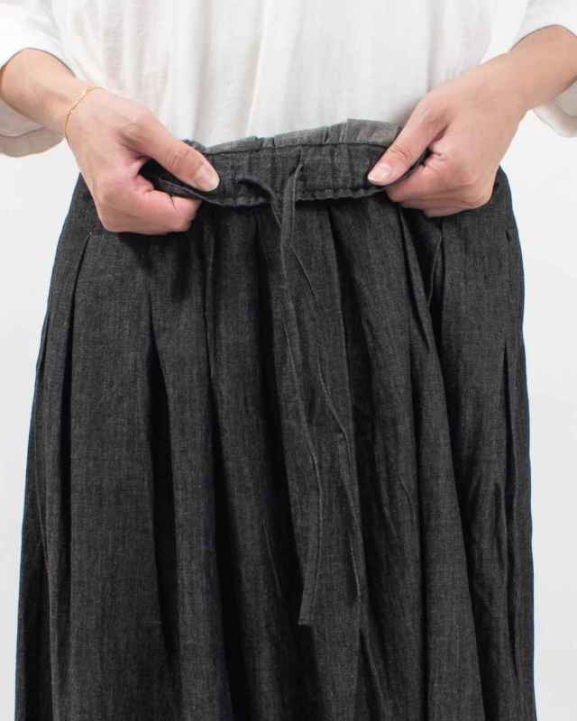 4605508 sloe 5.5oz綿麻デニムタックスカート