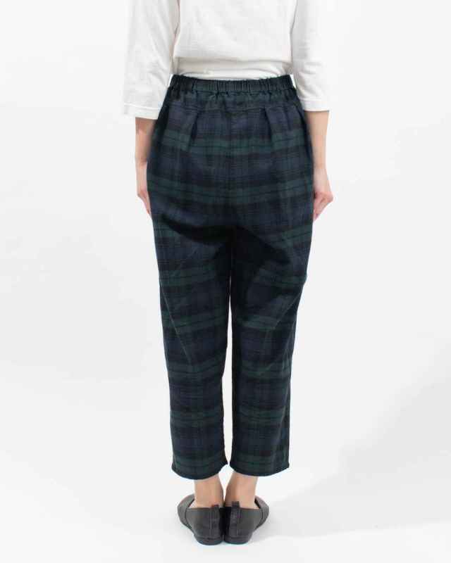 4809017-6　sloe 先染めチェックコクーンパンツ