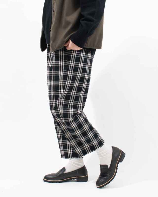 sloe 先染めチェックコクーンパンツ