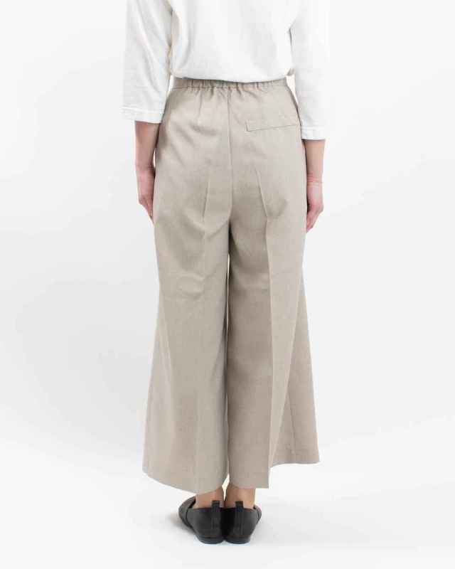 5102401  MAFRAIS リネンライクツイード タックフレアパンツ