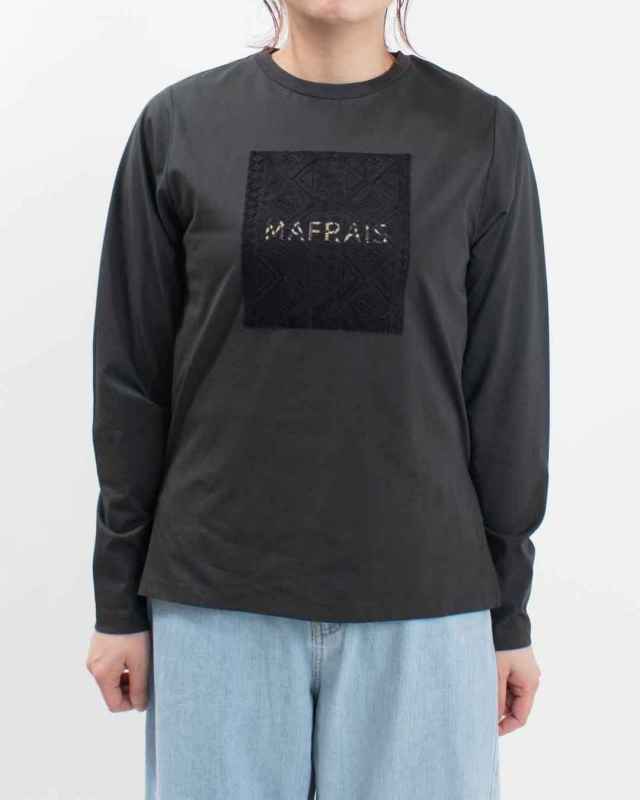MAFRAIS シルケット天竺 接触冷感レースパッチロゴTシャツ｜ナチュラル
