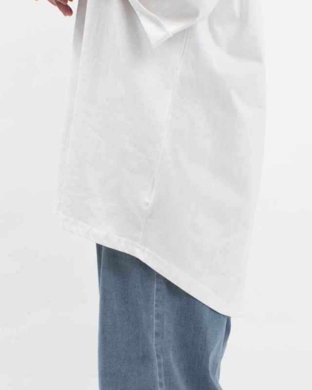 5642544  le colis コットン ロゴプリント 刺繍 バックスリット チュニック Tシャツ