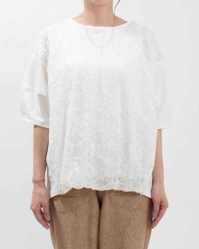 5642550 le colis 刺繍レース バルーンプルオーバー 6分袖