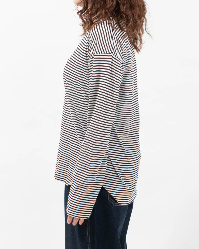 5646534 nuance of F シアーボーダー 長袖 Tシャツ ロンT 