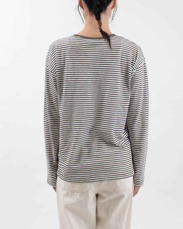 5646534 nuance of F シアーボーダー 長袖 Tシャツ ロンT 