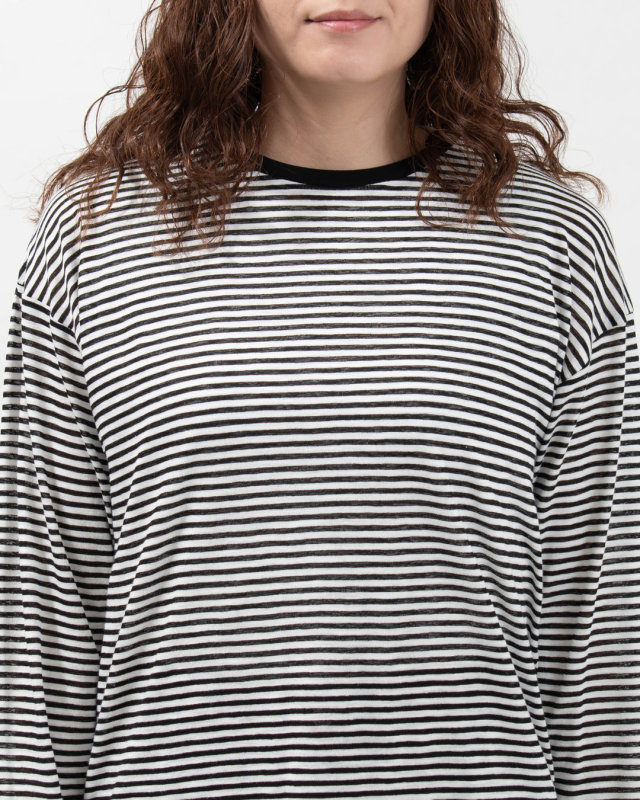5646534 nuance of F シアーボーダー 長袖 Tシャツ ロンT 